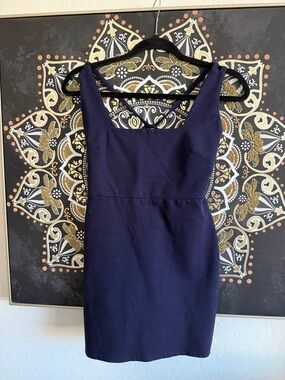 Solemio Navy Sleeveless Mini Dress with Strappy Back